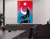 TÜRK BAYRAĞI VE KURT GÖRSELLİ CAM TABLO 