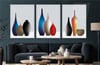 Alüminyum Çerçeveli Sanat Temalı 3'lü Set MDF Tablo 0047
