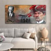 Türk Bayrağı , Atatürk ve Anıtkabir Saatli Cam Tablo 068