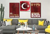 TÜRK BAYRAĞI VE TÜRK ASKERİ GÖRSELLİ CAM TABLO CAM SAAT SETİ 