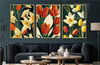 Alüminyum Çerçeveli Sanat Temalı 3'lü Set MDF Tablo 0039