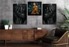 SANAT TEMALI CAM TABLO SAAT SETİ 