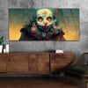Yatay Ortadan Saatli  Sanat ve Doğa Temalı Cam Tablo 092