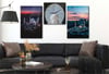 Tempered Glasss Wall Arts Religious-Themed Set with Clock