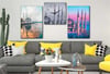 Tempered Glasss Wall Arts Religious-Themed Set with Clock