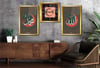 ALLAH C.C İSMİ PEYGAMBER EFENDİMİZİN İSMİ VE KELİME İ TEVHİD YAZILI AY YILDIZ GÖRSELLİ CAM TABLO CAM SAAT SETİ 