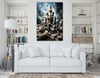 Dikey Sanat Temalı Cam Tablo 327