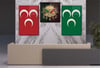 ÜÇ HİLAL VE OSMANLI DEVLET ARMASI GÖRSELLİ CAM TABLO CAM SAAT SETİ 