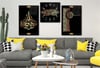 Tempered Glasss Wall Arts Religious-Themed Set with Clock