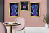 مجموعة لوح زجاجي الفن مع ساعة