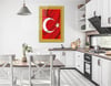 ÇERÇEVE GÖRSELLİ TÜRK BAYRAĞI CAM TABLO  