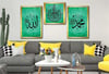 Allah (C.C) , Prophet Muhammad (PBUH) Inscription and Ayat al-Kursi Glass Wall Clock Set
