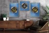 Allah (C.C) , Prophet Muhammad (PBUH) Inscription and Ottoman Tughra Glass Wall Clock Set