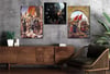 FATİH SULTAN MEHMET HANIN SURLARDAN İSTANBULA GİRİŞİNİ GÖSTEREN  CAM TABLO SAAT SETİ 