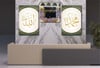 Allah (C.C), Prophet Muhammad (PBUH) Inscription and Kaaba Tempered Glass Wall Art Set with Clock