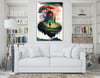 Dikey Sanat Temalı Cam Tablo 323