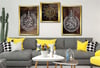 FELAK VE AYETEL KÜRSİ YAZILI CAM TABLO VE Tempered Glass Wall Clock SETİ 