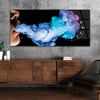 Yatay Saatli Yandan Sanat ve Doğa Temalı Cam Tablo 024