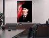 MUSTAFA KEMAL ATATÜRK ve TÜRK BAYRAĞI GÖRSELLİ  CAM TABLO