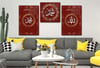 ALLAH C.C. İSMİ VE PEYGAMBER EFENDİMİZİN İSMİ YAZILI  CAM TABLO SAAT SETİ 
