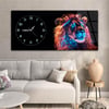 Yatay Saatli Yandan Sanat Temalı Cam Tablo 303