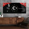 Yatay Ortadan Saatli  Vatan Temalı Cam Tablo 018