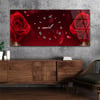 Yatay Ortadan Saatli  Sanat ve Doğa Temalı Cam Tablo 034