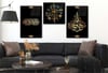 Tempered Glasss Wall Arts Religious-Themed Set with Clock