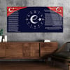 Yatay Ortadan Saatli  Vatan Temalı Cam Tablo 006