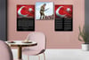 İSTİKLAL MARŞI MUSTAFA KEMAL ATATÜRK GÖRSELLİ CAM TABLO CAM SAAT SETİ 