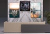 Tempered Glasss Wall Arts Religious-Themed Set with Clock