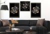Allah (C.C) , Prophet Muhammad (PBUH) Inscription and Ottoman Tughra Glass Wall Clock Set