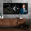 Yatay Ortadan Saatli  Vatan Temalı Cam Tablo 022