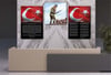İSTİKLAL MARŞI MUSTAFA KEMAL ATATÜRK GÖRSELLİ CAM TABLO CAM SAAT SETİ 