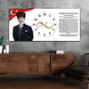 Yatay Ortadan Saatli  Vatan Temalı Cam Tablo 023