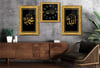 Allah (C.C) and Prophet Muhammad (PBUH) Tempered Glass Wall Art Set with Clock