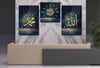 Allah (C.C) and Hz. Muhammad (PBUH) Tempered Glass Wall Art Set with Clock