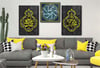 Tempered Glasss Wall Arts Religious-Themed Set with Clock