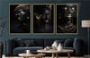 Alüminyum Çerçeveli Sanat Temalı 3'lü Set MDF Tablo 0074