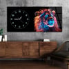 Yatay Saatli Yandan Sanat Temalı Cam Tablo 303