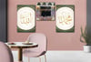 Allah (C.C), Prophet Muhammad (PBUH) Inscription and Kaaba Tempered Glass Wall Art Set with Clock