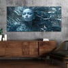 Modern Sanat Duvar Tablosu Yatay Saatli Yandan Sanat ve Doğa Temalı Cam Tablo 230