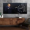 Atatürk ve Harf Devrimi Yatay Saatli Yandan Vatan Temalı Cam Tablo 007