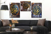مجموعة لوح زجاجي ديني مع ساعة