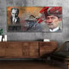 Atatürk, Anıtkabir ve Türk Bayrağı Saatli Cam Tablo 069
