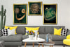 VAV İÇERİSİNDE KELİME İ TEVHİD VE VAV İÇERİSİNDE MEVLEVİ GÖRSELLİ CAM TABLO Tempered Glass Wall Clock SETİ