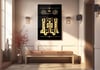 BİSMİLLAHİRRAHMANİRRAHİM YAZILI İSLAMİ MOTİF CAM TABLO 