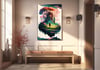 Dikey Sanat Temalı Cam Tablo 323
