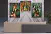 Tempered Glasss Wall Arts Religious-Themed Set with Clock
