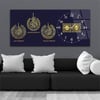 Yatay Saatli Yandan Dini Temalı Cam Tablo 037